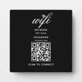 QR Code Wifi Mot de passe Internet Noir Plaque (Devant)