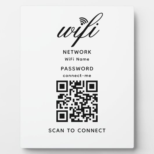 QR Code Wifi Mot de passe Internet Plaque blanche (Devant)