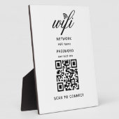 QR Code Wifi Mot de passe Internet Plaque blanche (Côté)