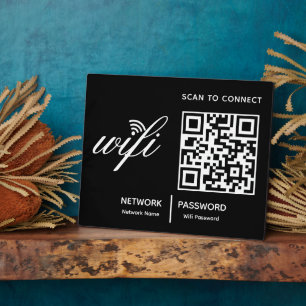 QR Code Wifi Scan om Custom Branded Black aan te s Fotoplaat