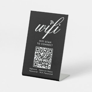 QR Code Wifi Scan om Custom Branded Black aan te s Reclamebord Met Voetstuk