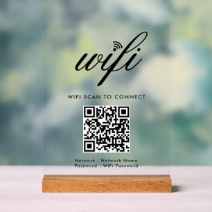 QR Code Wifi Scan om Custom Branded White aan te s Acryl Bord