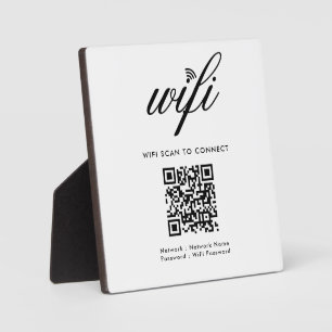 QR Code Wifi Scan om Custom Branded White aan te s Fotoplaat