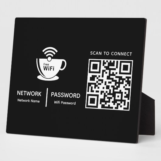QR-code WiFi Scan voor verbinding met zakelijke Lo Fotoplaat (Zijkant)