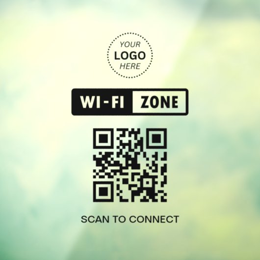 QR-code Wifi Zakelijk Logo Scan om te verbinden Raamsticker (Vel 3)