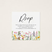 QR-code Wilde bloem Weddenschap RSVP-kaart Vierkante Visitekaartjes (Voorkant)