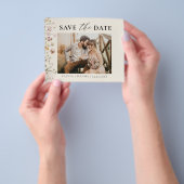 QR Code Wildflower Bewaar de trouwdatum Flyer (Hand)