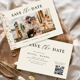QR Code Wildflower Bloemen Huwelijk Save The Date