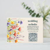 qr code Wildflower Bruiloft Boho Land Bloemen Informatiekaartje (Staand voorkant)