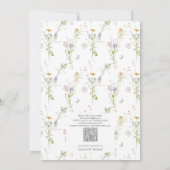 QR Code  Wildflower Garden Monogram Bruiloft Kaart (Achterkant)