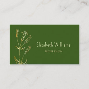 QR Code Wildflower Goud Groen Minimalistisch Visitekaartje