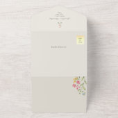 QR Code Wildflower Photo Wedding All In One Uitnodiging (Buitenkant)