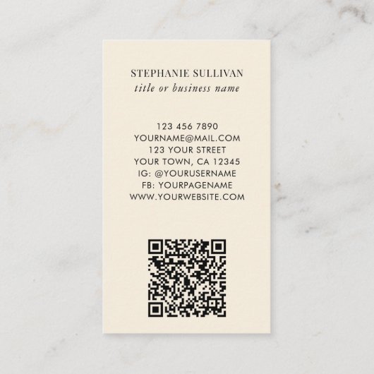 QR Code Wildflower Professioneel Visitekaartje (Achterkant)