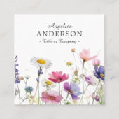 QR Code Wildflower Square Visitekaartje (Voorkant)