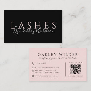 QR Code Wimper Kunstenaar Blush Roze Zwart Visitekaartje