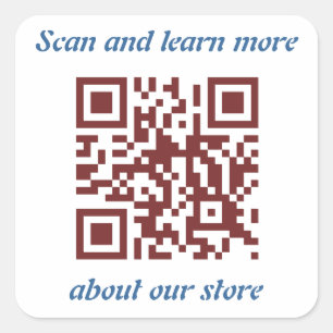 QR Code winkel informatie sjabloon Vierkante Sticker