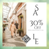 QR-code winkeluitverkoop Elegante foto  Raamsticker (Vel 3)