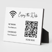 QR Code Wit Geniet van de WiFi Tafelplaat Fotoplaat (Zijkant)