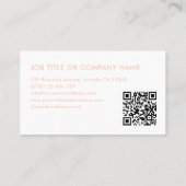 QR Code Wit Rose Goud Monogram Elegant Visitekaartje (Achterkant)