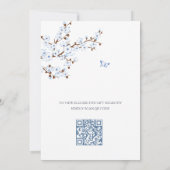 QR-code | Witte kersenbloesem Baby shower Kaart (Achterkant)