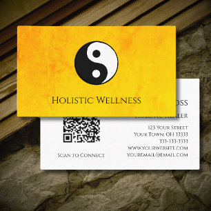 QR-code Yin Yang Gold Holistic Wellness Visitekaartje