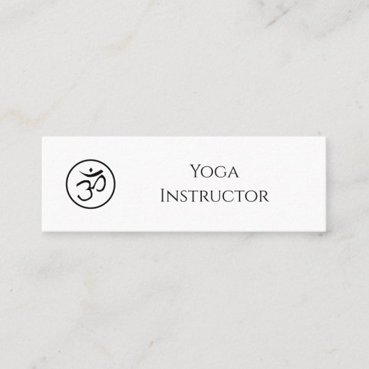 QR code Yoga Instructeur OM Symbool Mini Visitekaartje (Voorkant)