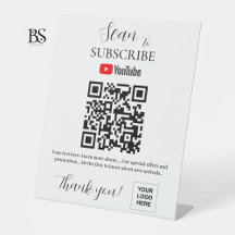 QR-code Youtube Abonneren Pedestal Sign