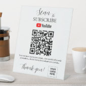 QR code Youtube Subscribe Pedestal Sign Reclamebord Met Voetstuk (Insitu)