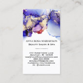 *~* QR CODE Yummy Denim Blue Gold Gilded Visitekaartje (Achterkant)