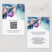 *~* QR CODE Yummy Turquoise AP29 Gold Gilded Visitekaartje (Voorkant / Achterkant)