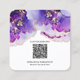 *~* QR CODE Yummy Violet Blue    GildedAP29  Vierkante Visitekaartje