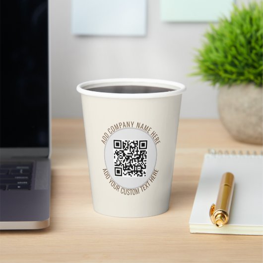 QR Code Zakelijk bedrijf event party minimalist Papieren Bekers (Insitu)