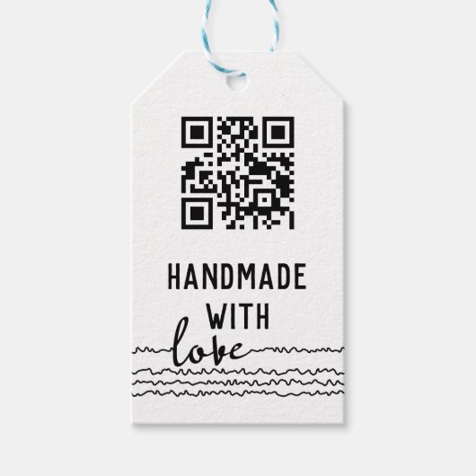 QR-code Zakelijk Handgemaakt Met Liefde Cadeaulabel (Voorkant)