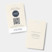 QR-code Zakelijk Logo Bezoeker ID Modern Badge (Voor- en achterkant)