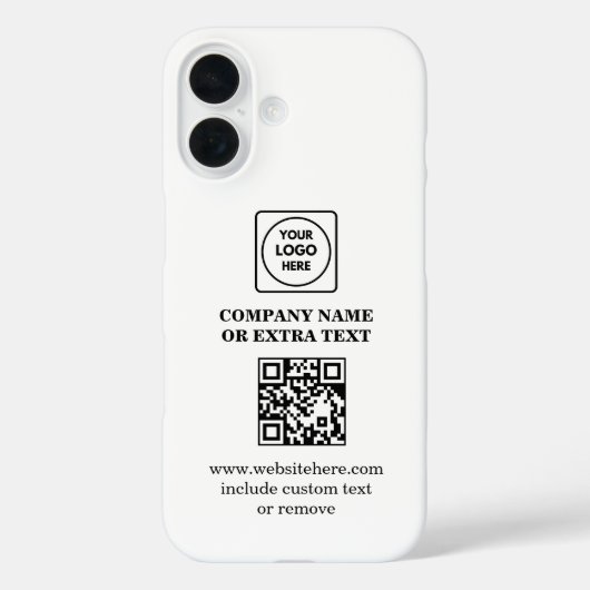QR-code zakelijk logo minimalistisch iPhone hoesje (Achterkant)