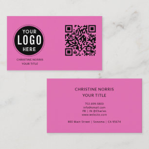 QR-code zakelijk logo Modern heet roze Visitekaartje