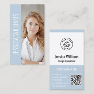 QR-code Zakelijk Logo Modern Professioneel Blauw Visitekaartje