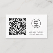 QR-code Zakelijk Logo Modern Professioneel Visitekaartje (Voorkant)