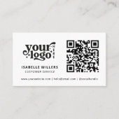 QR Code Zakelijk Logo Modern Professioneel Wit Visitekaartje (Voorkant)