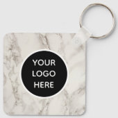 QR Code Zakelijk Logo Professioneel Marmer Sleutelhanger (Achterkant)