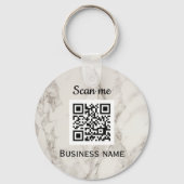 QR Code Zakelijk Logo Professioneel Marmer Sleutelhanger (Voorkant)