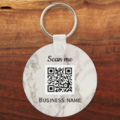 QR Code Zakelijk Logo Professioneel Marmer Sleutelhanger (Voorkant)