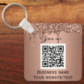 QR-code zakelijk logo professioneel roze goud Sleutelhanger (Voorkant)