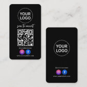 QR-code Zakelijk Logo Social Media Professioneel   Visitekaartje (Voorkant / Achterkant)
