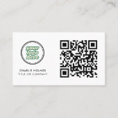 QR-code zakelijk logo | wit Modern Professioneel Visitekaartje (Voorkant)