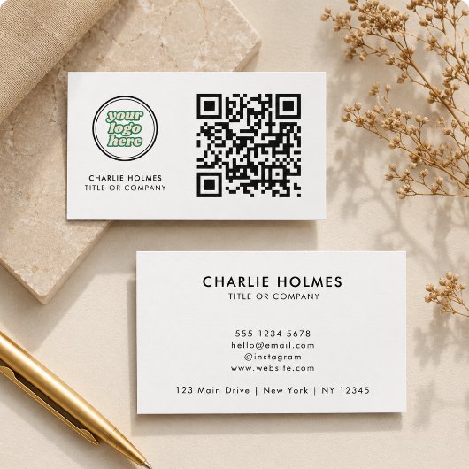 QR-code zakelijk logo | wit Modern Professioneel Visitekaartje
