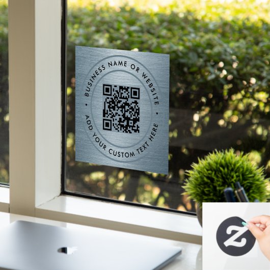 QR-code | Zakelijk Minimaal Scanbaar Rond Raamsticker (Kantoor)