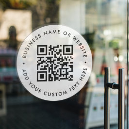 QR Code | Zakelijk Minimaal Wit Scanbaar Rond Raamsticker