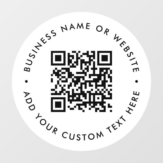 QR-code | Zakelijk Minimaal Wit Scanbare Ronde Raamsticker (Vel)