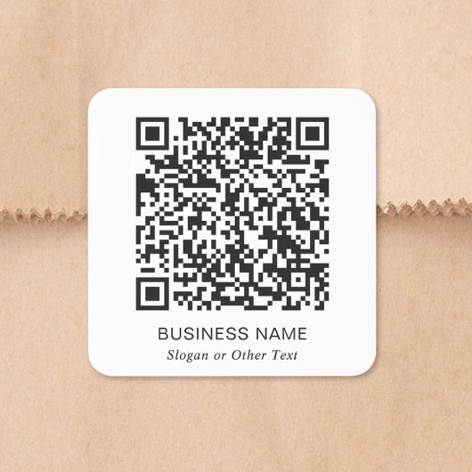 QR Code Zakelijk Plein Vierkante Sticker